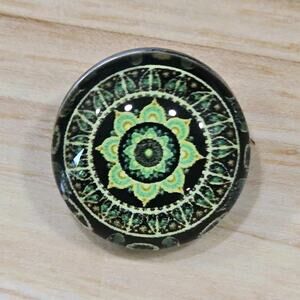Snap Jewelry Green Mandala Kaleidoscope Button Fits Ginger Noosa Accessories